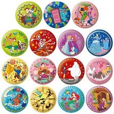 Bandai Disney Characters Bestickte Dosen-Badges Biscuit 2 (12er Set) (Shokugan) Bild 1