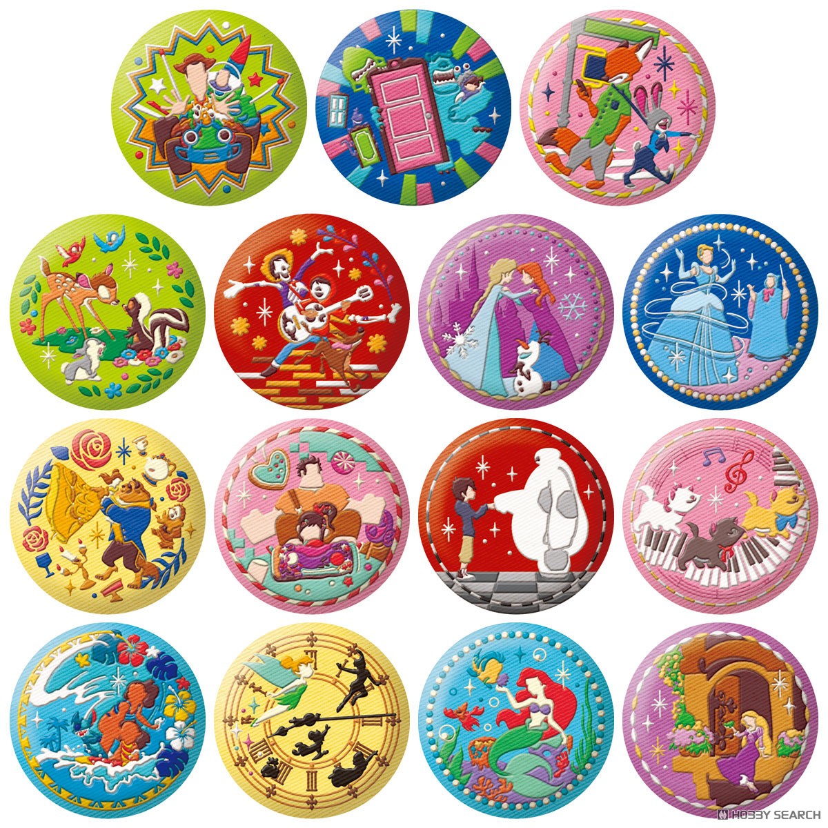 Bandai Disney Characters Bestickte Dosen-Badges Biscuit 2 (12er Set) (Shokugan) Bild 2