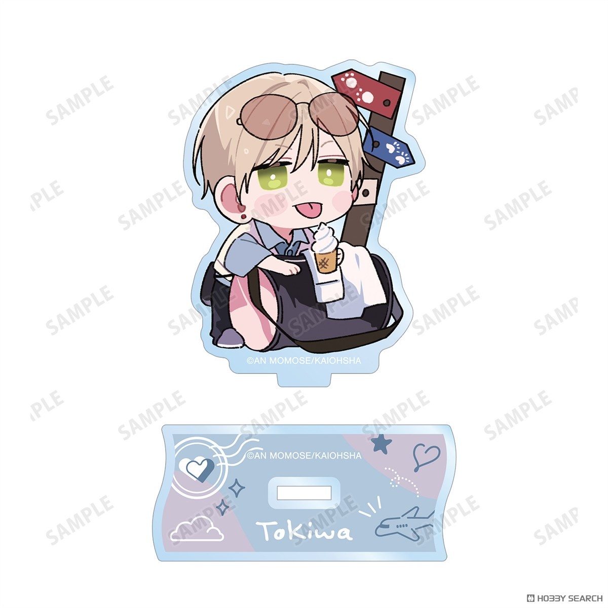 arma bianca Naka Made Aishite An Momose [Especially Illustrated] Tokiwa Chibi Chara Travel Ver. Acrylic Stand Ver. A (Anime Toy) gambar 3