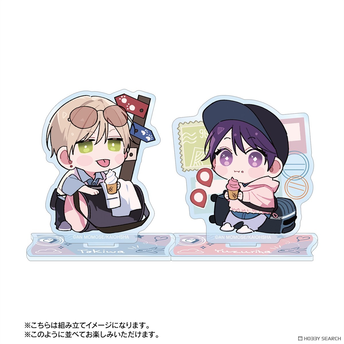arma bianca Naka Made Aishite An Momose [Especially Illustrated] Tokiwa Chibi Chara Travel Ver. Acrylic Stand Ver. A (Anime Toy) gambar 5