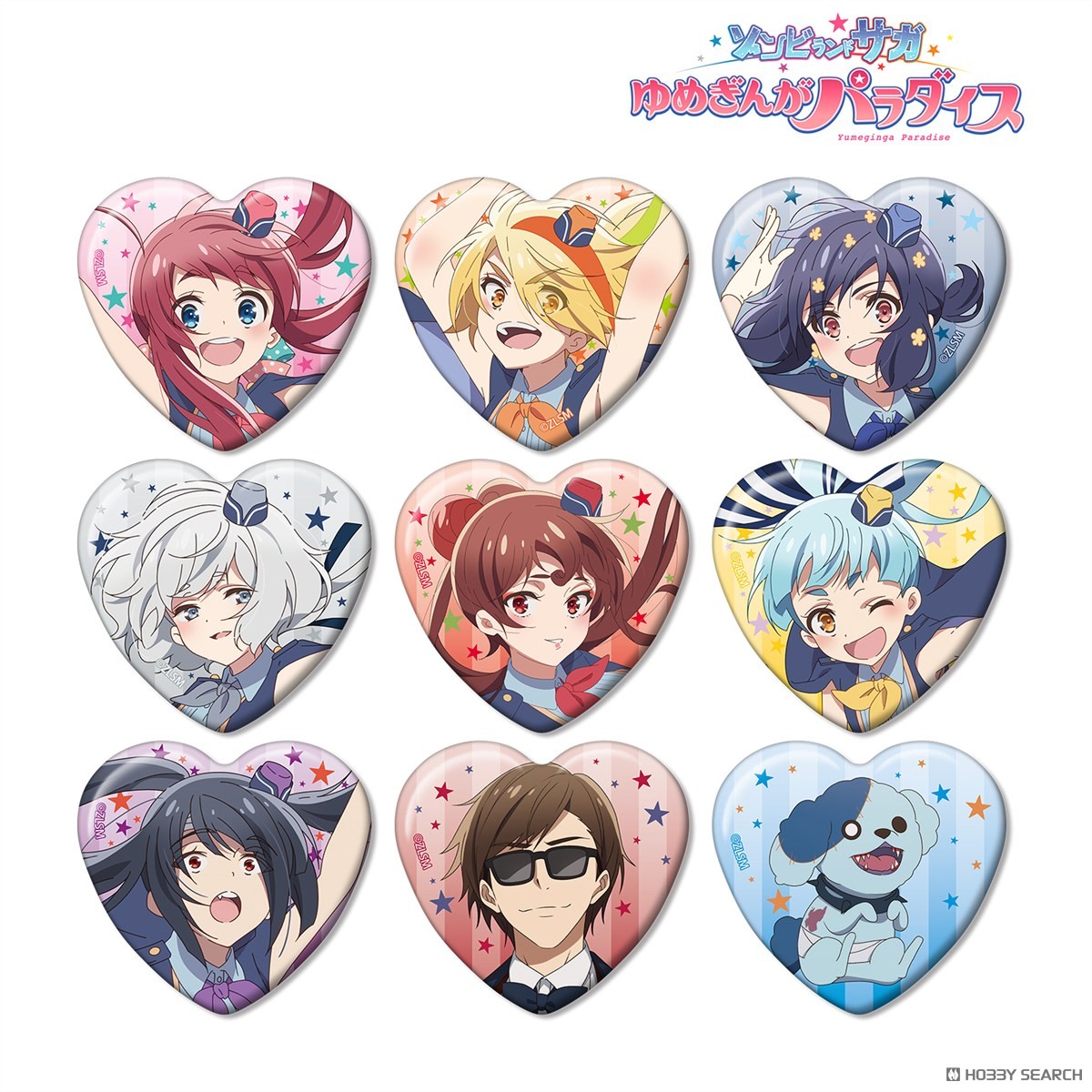 arma bianca Zombie Land Saga: Yumeginga Paradise Trading Heart Type Can Badge (Set of 9) (Anime Toy) gambar 3