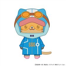 Movic One Piece Egg Head Ver. with Cat Plush Key Ring w/Eyemask / Chopper (Anime Toy)