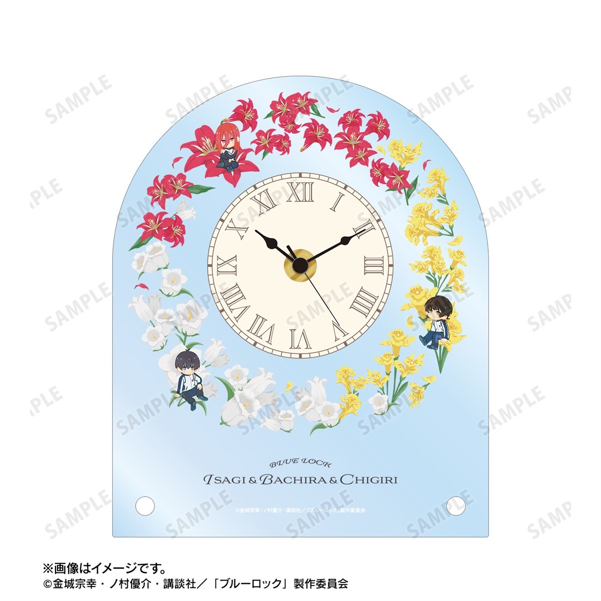 arma bianca Blue Lock Yoichi Isagi &amp; Meguru Bachira &amp; Hyoma Chigiri Botania Vol.2 Acrylic Stand Clock Bild 4