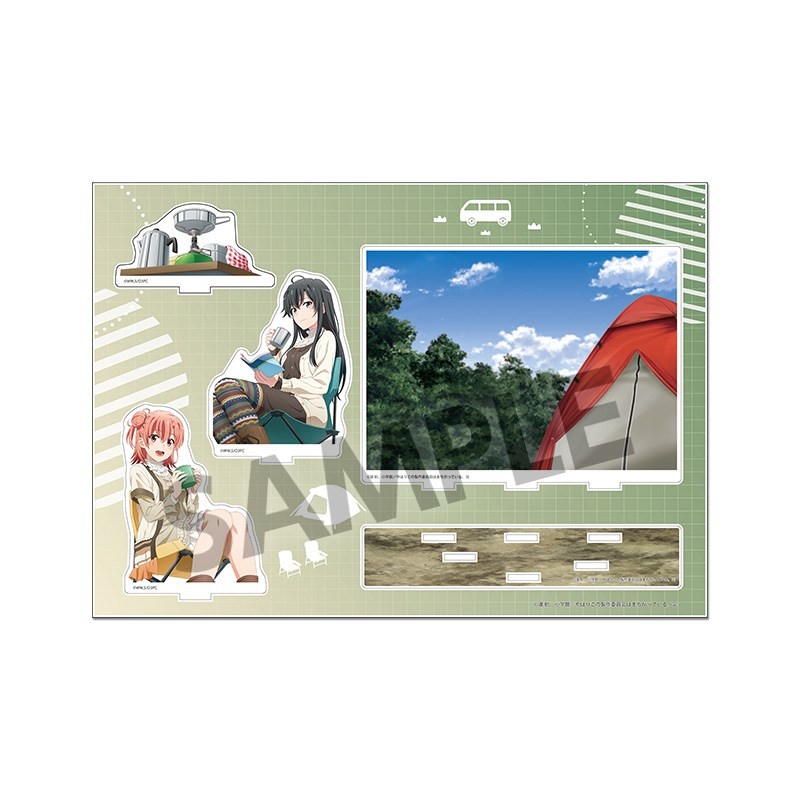 Hobby Stock My Teen Romantic Comedy Snafu Climax Acrylic Stand w/Background Yukino Yukinoshita &amp; Yui Yuigahama Camp Ver. (Anime Toy) Bild 3
