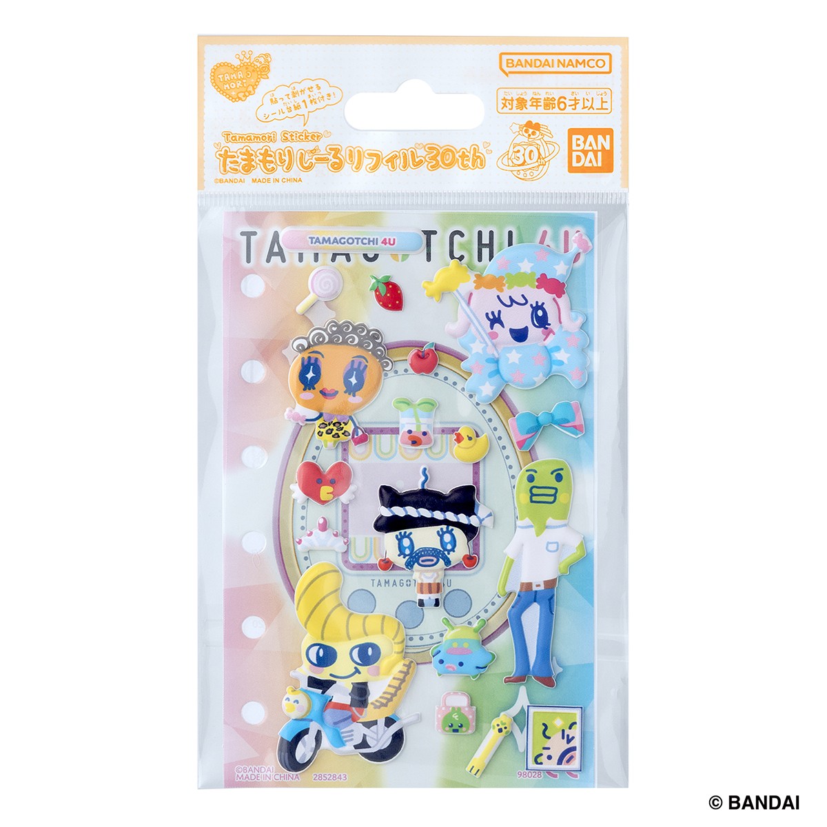 Bandai Tamamori Sticker Refill 30th TAMAGOTCHI 4U Set (Anime Toy) image 2