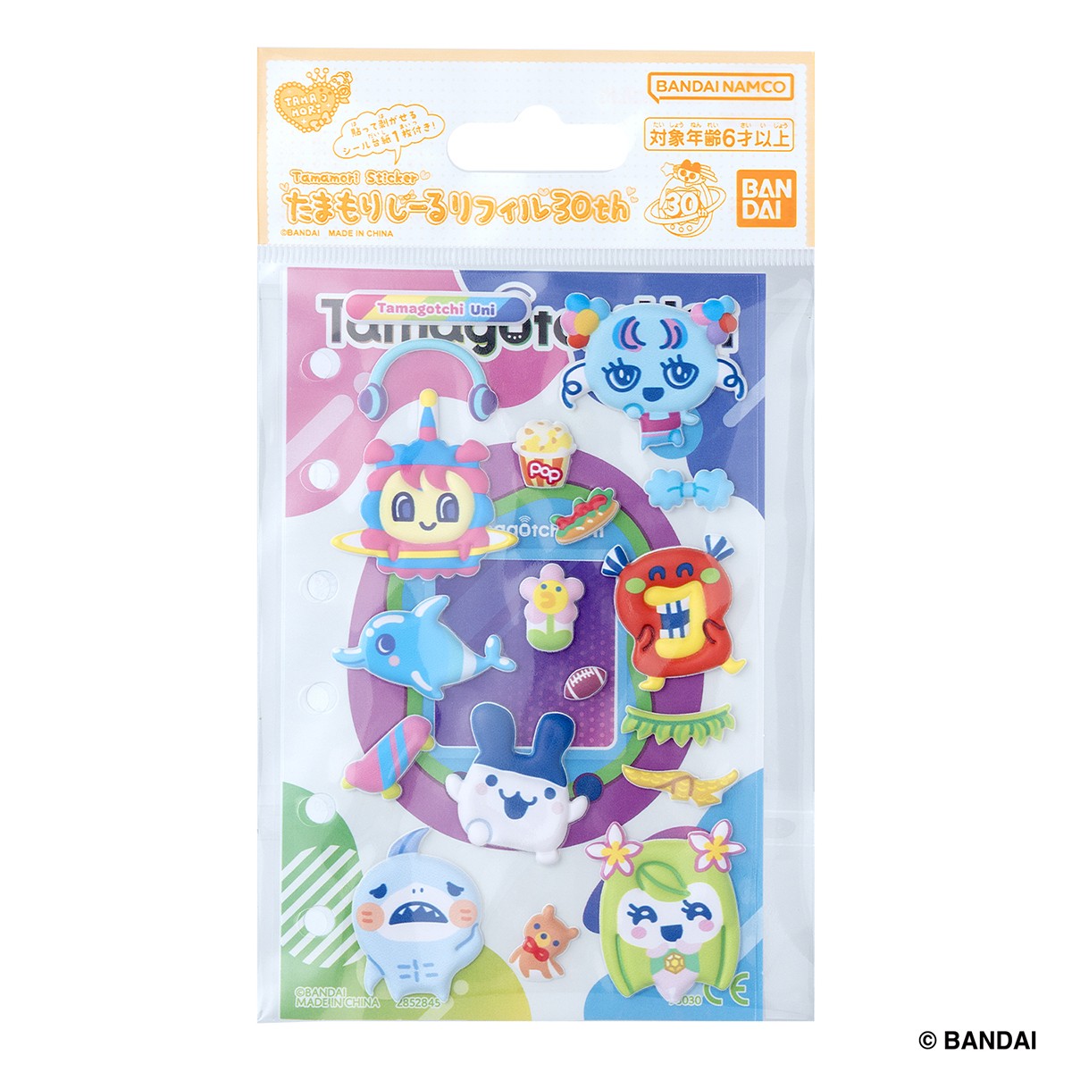 Bandai Tamamori Sticker Refill 30th Tamagotchi Uni Set (Anime Toy) Bild 2