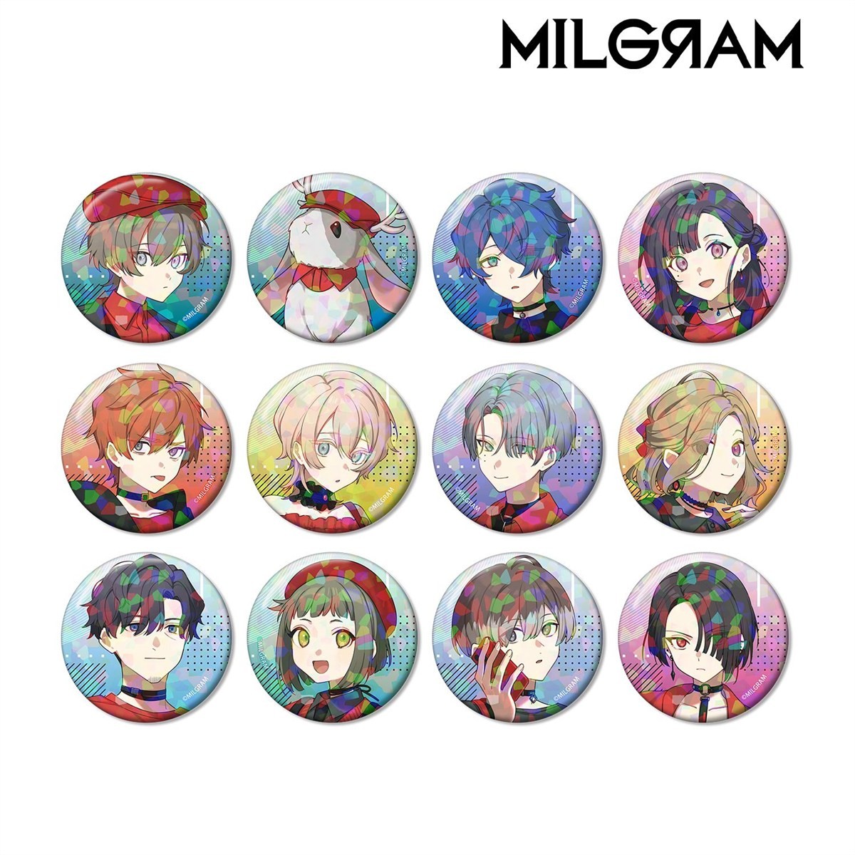 arma bianca MILGRAM Newly Drawn 5th Anniversary Ver. Trading Hologram Can Badge (Set of 12) (Anime Toy) 图片 3