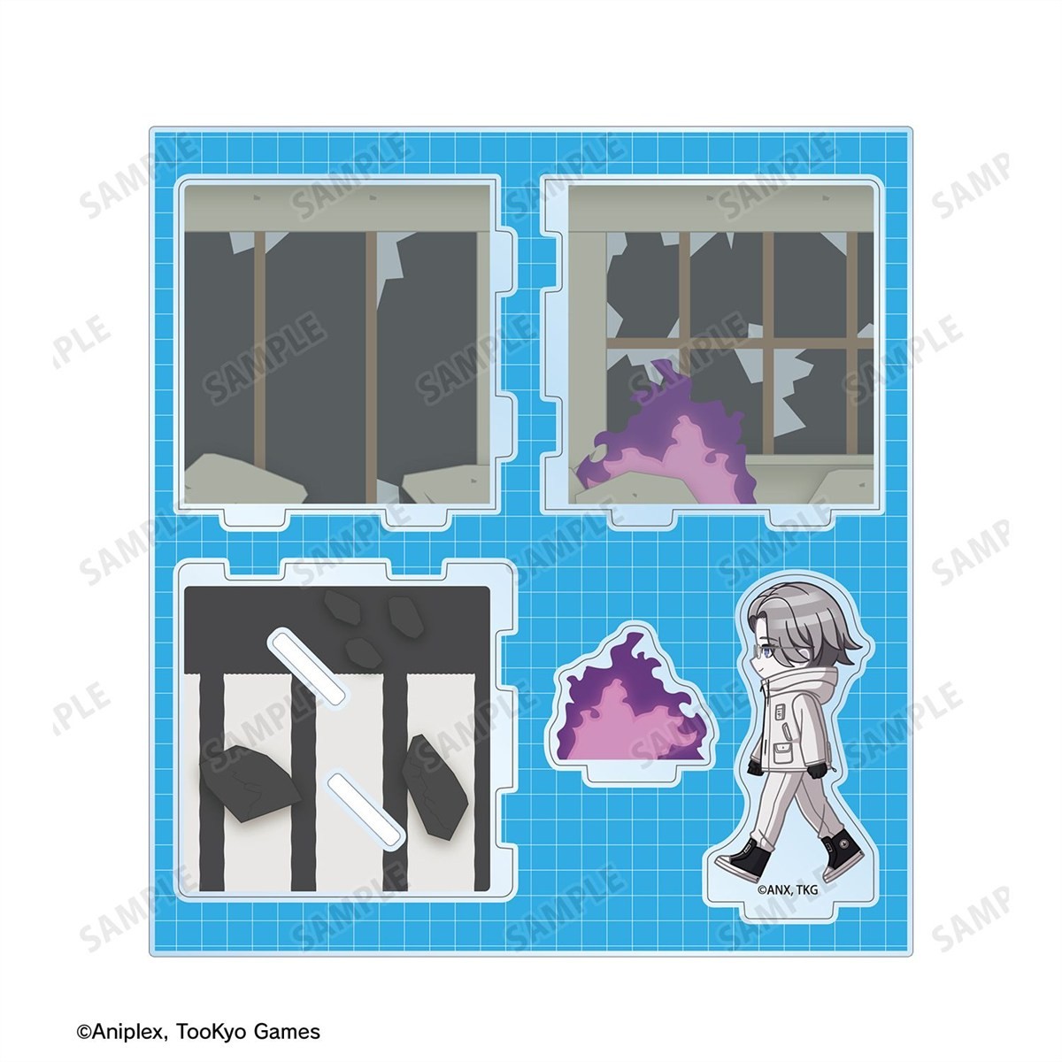 arma bianca The Hundred Line -Last Defense Academy- Eito Aotsuki Chibitoko Cube Diorama-Style Acrylic Stand (Anime Toy) Bild 4