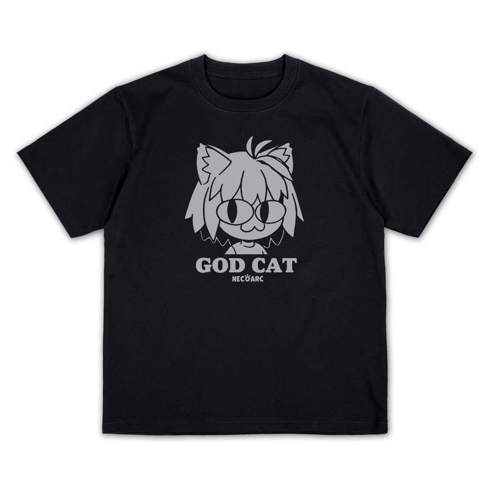 Cospa TSUKIHIME -A piece of blue glass moon- GOD CAT Neco-Arc Plating T-Shirt/BLACK-M รูปภาพ 2