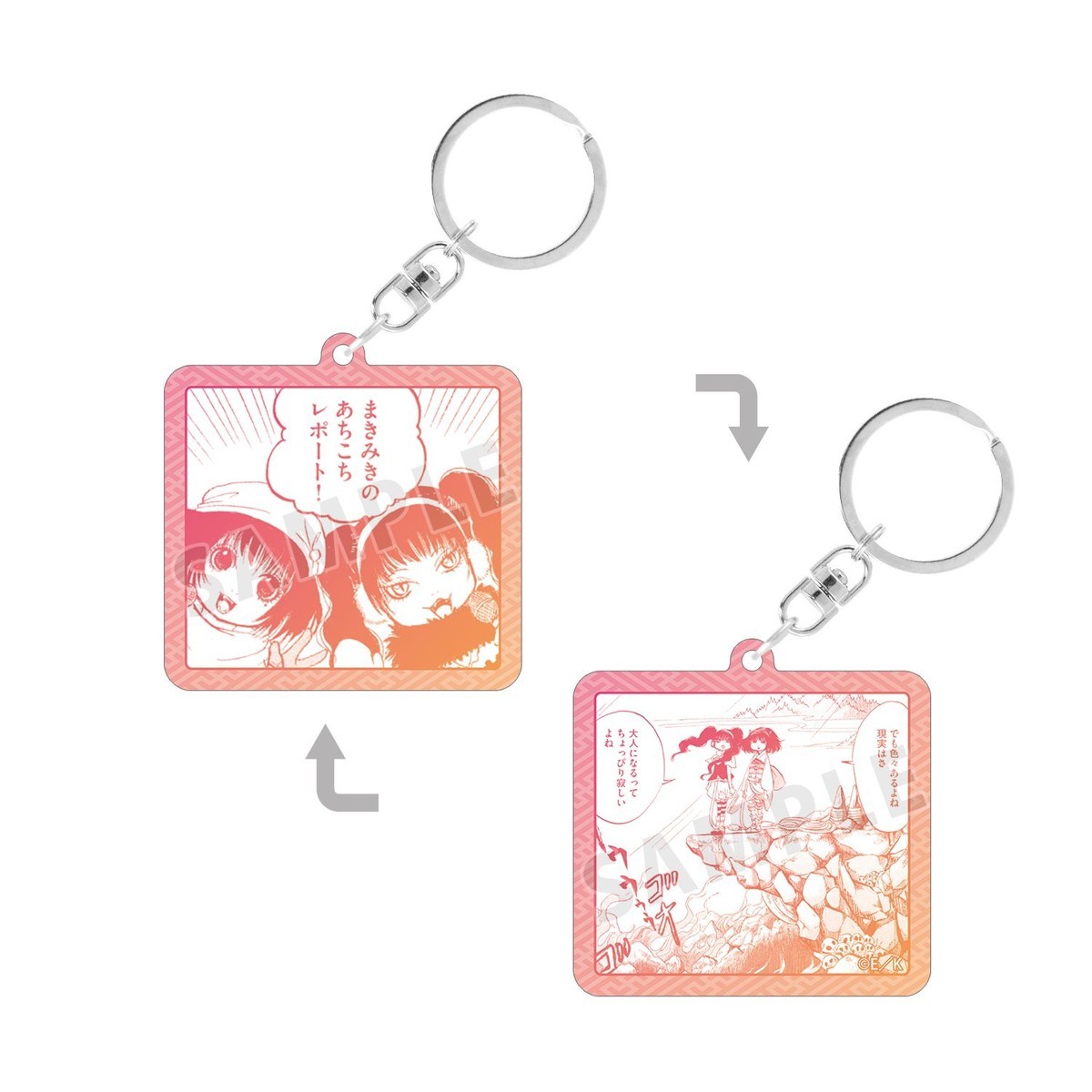 arma bianca Hozuki`s Coolheadedness Peach Maki &amp; Miki Double-Sided Acrylic Keychain รูปภาพ 2