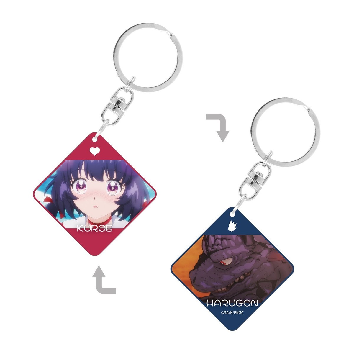 arma bianca Kaiju Girl Caramelise Kuroe Akaishi &amp; Haru Gon Scene Picture Double Sided Lamination Acrylic Key Ring (Anime Toy) imagen 2