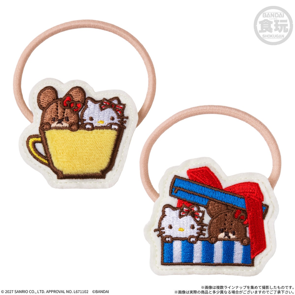Bandai The Bears` School x Hello Kitty Plush Hair Tie &amp; Chocolate Bolo (Set of 10) (Shokugan) รูปภาพ 2