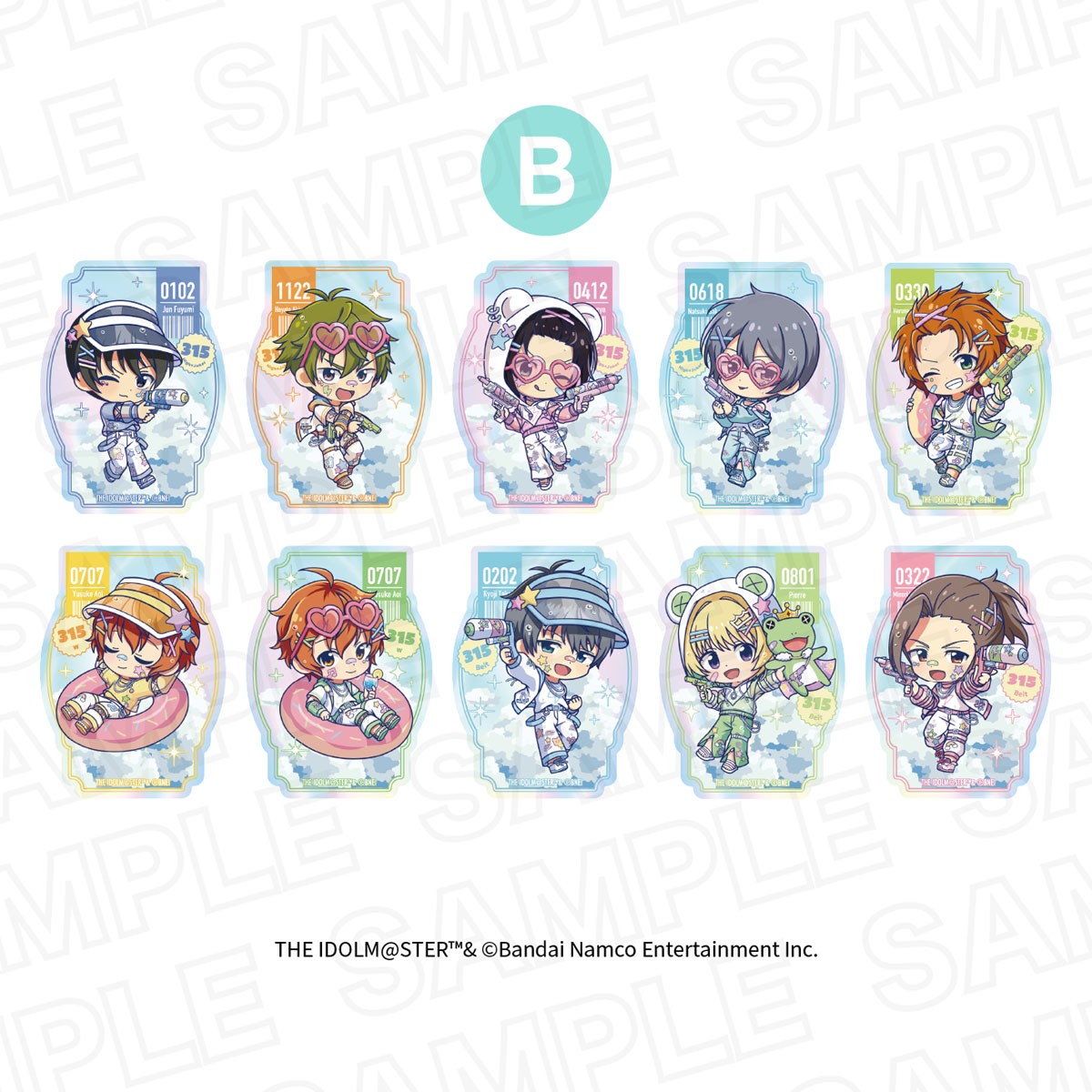 Leface The Idolm@ster Side M Summer Splash! Trading Aurora Sticker B (Set of 10) (Anime Toy) imagen 2