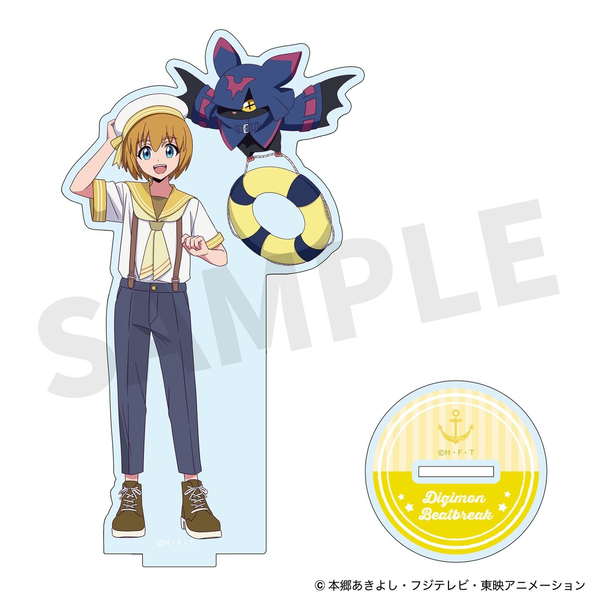 M`s Factory DIGIMON BEATBREAK Acrylic Stand Makoto &amp; Chiropmon (Marine Look ver) (Anime Toy) image 2