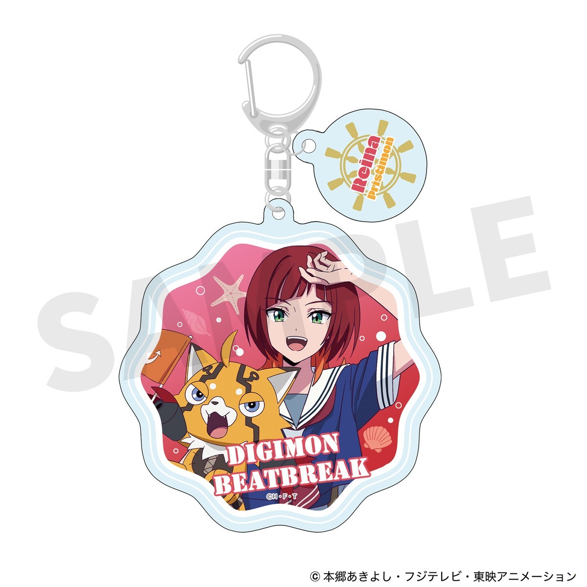 M`s Factory DIGIMON BEATBREAK Acrylic Keychain with Charm Reina &amp; Pristimon (Marine Look ver) (Anime Toy) รูปภาพ 2