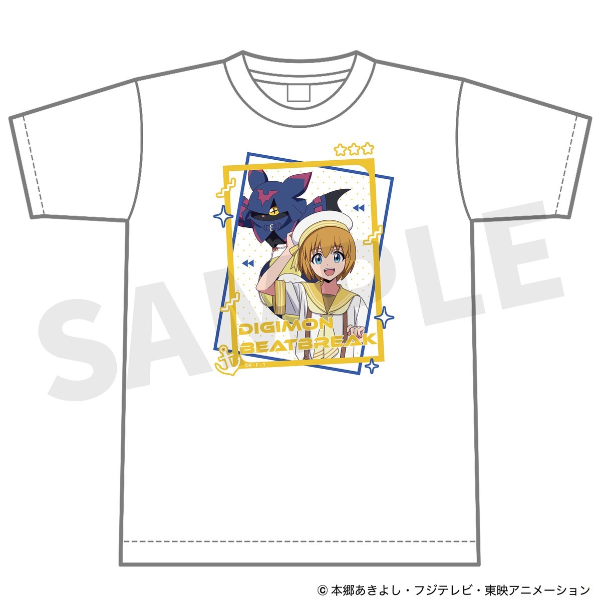M`s Factory DIGIMON BEATBREAK Tシャツ マコト&チロップモン(マリンルックver)M 画像 2