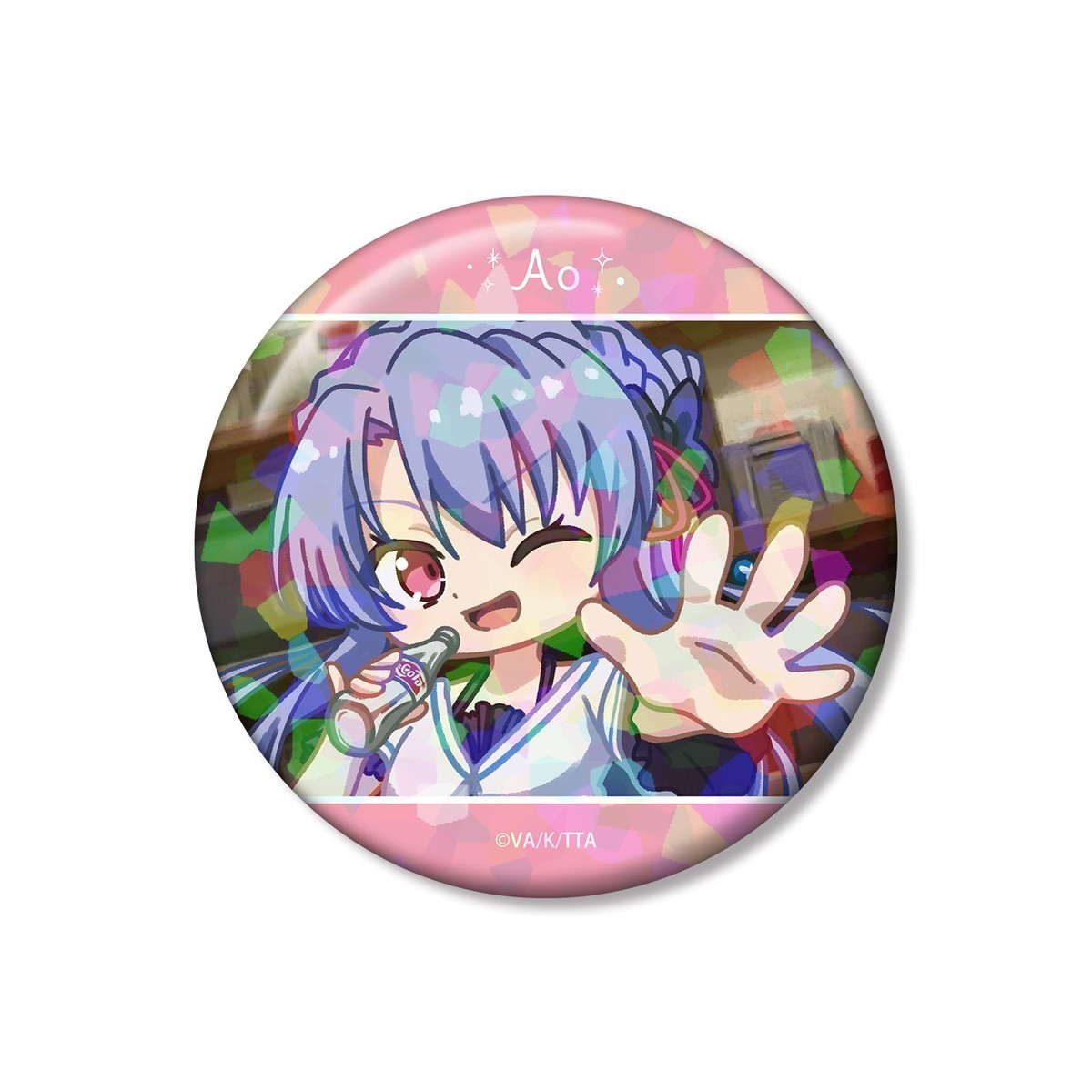arma bianca Summer Pockets Ao Sorakado Yuru-koma 75mm Hologram Can Badge ver.A รูปภาพ 2