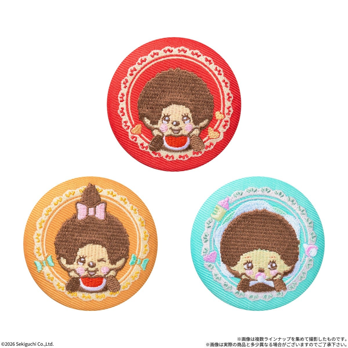 Bandai Monchhichi Embroidered Can Badge Biscuit (Set of 12) รูปภาพ 3