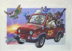 Pokemon Center Exclusive Alola Sunrise Game Freak 2017 New Year's New Year Card Artwork Clear File