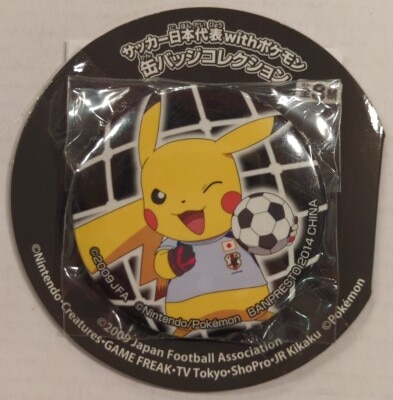 Banpresto Can Badge Collection / soccer Japan representative with Pokemon Pokemon goal net (black) รูปภาพ 1
