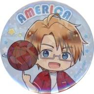 バッジ・ピンズ アメリカ(ミニキャラ) 「ヘタリア World★Stars×ROUND1 トレーディングホログラム缶バッジ」