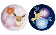 皿・茶碗 イーブイと桜＆ピカチュウと朝顔 豆皿2枚セット ぽけもんはるなつあきふゆ 「ポケットモンスター」 ポケモンセンター限定 รูปภาพ 1