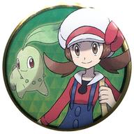 バッジ・ピンズ(キャラクター) 2.主人公(女)＆チコリータ 「ポケットモンスター 缶バッジコレクション 〜ジョウト編〜」 ポケモンセンター限定