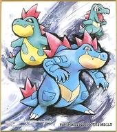 Gashapon 3. Totodile & Croconaw & Feraligatr - Pokémon Color Paper Art 2 image 1