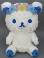 ぬいぐるみ ブルー 花かんむりホワイトローズぬいぐるみXL 「リラックマ」 image 1