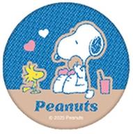 バッジ・ビンズ スヌーピー＆ウッドストック(ブラウン) 「PEANUTS(SNOOPY) トレーディングデニム風缶バッジ」 이미지 1