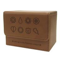 サプライ ポケモンカードゲーム フリップデッキケース GYM BADGES KT BROWN ポケモンセンター限定 รูปภาพ 1