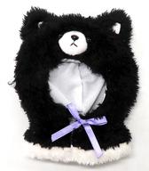 Fluffy Hood Poncho Cat (Black) Plush Clothing image 1
