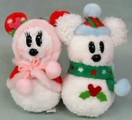 ぬいぐるみ ミッキー＆ミニー(スノーマン) ぬいぐるみバッジセット 「クリスマス・ファンタジー2010/クリスマス・ウィッシュ2010」 東京ディズニーリゾート限定 画像 1
