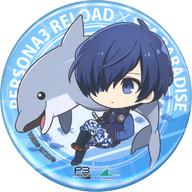 バッジ・ビンズ 主人公 「横浜・八景島シーパラダイス×ペルソナ3 リロード トレーディング57mm丸缶バッジ ミニキャライラスト」 画像 1