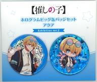 バッジ・ビンズ アクア ホログラムビッグ缶バッジセット Exhibition ver.2(2個セット) 「【推しの子】展 輝きと影」 รูปภาพ 1
