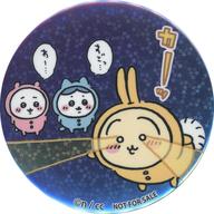 バッジ・ビンズ ちいかわ＆ハチワレ＆うさぎ ホログラム缶バッジ 「Blu-ray/DVD ちいかわ なんか小さくてかわいいやつ 豪華版2」 ちいかわマーケット購入特典 รูปภาพ 1
