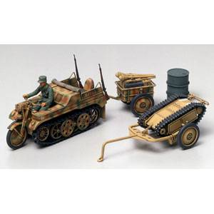 TAMIYA タミヤ 1/48 ケッテンクラート牽引セット（インファントリーカート・ゴリアテ付き） 【32502】 プラモデル gambar 1
