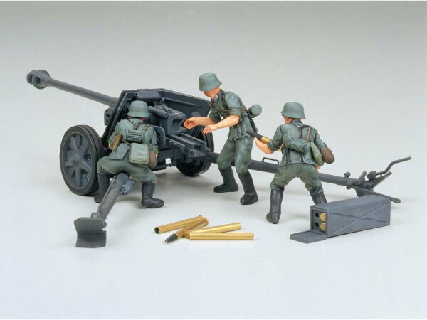 TAMIYA タミヤ 1/35 ミリタリーミニチュアシリーズ No.47 ドイツ 75mm対戦車砲【35047】 プラモデル image 1