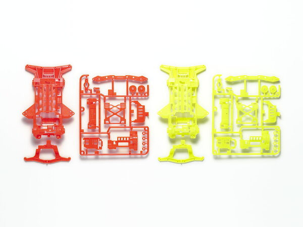 TAMIYA タミヤ ミニ四駆特別企画(パーツ) スーパーXX蛍光カラーシャーシセット (オレンジ・イエロー) 95479
