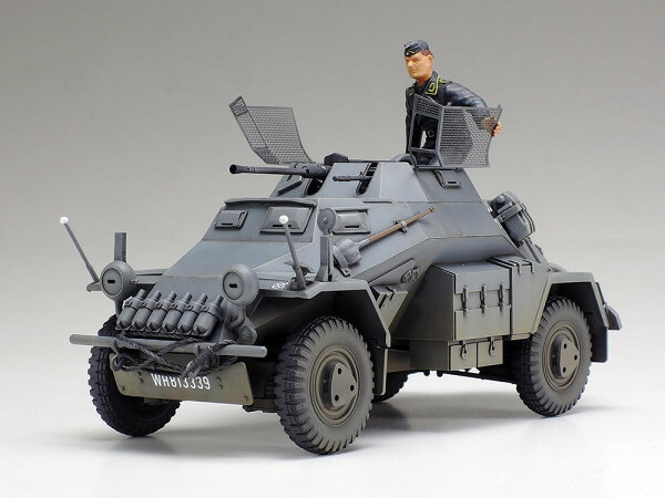 TAMIYA Tamiya 1/35 German 4-Wheel Armored Scout Car Sd.Kfz.222 with Etching Parts and Aluminum Barrel Plastic Model