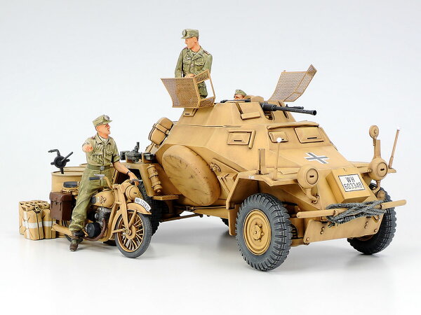 TAMIYA 1/35 German Sd.Kfz.222 Armored Reconnaissance Vehicle North Africa Theater Plastic Model Kit image 1