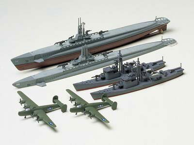 TAMIYA 31903 1/700 アメリカ海軍 潜水艦 ガトー級 / 日本海軍 13号駆潜艇セット タミヤ 1/700WL プラモデル 送料無料 รูปภาพ 1