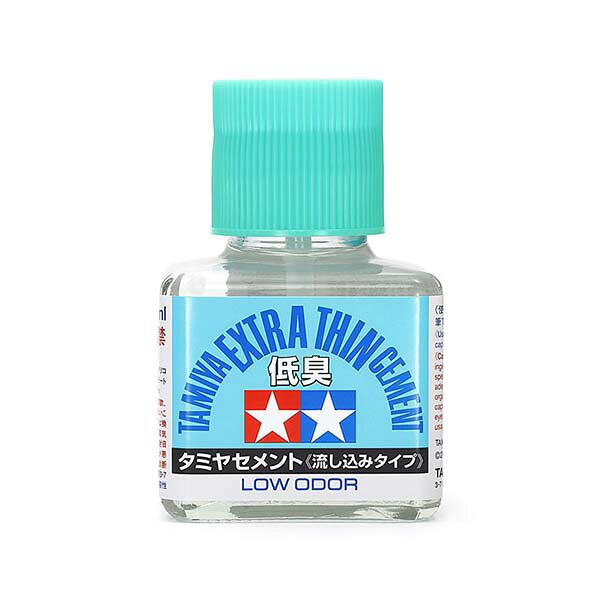 TAMIYA Tamiya Flow Type Plastic Model Cement Low Odor 40ml with Extra Fine Brush image 1