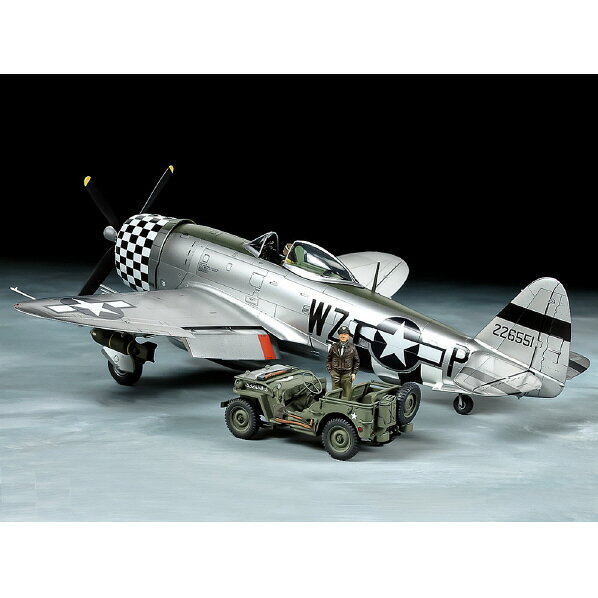 TAMIYA 타미야 1/48 P-47D 썬더볼트 "버블탑"・1/4톤 소형 사륜구동 군용차 세트 스케일 한정상품 T25214サンダ-ボルトグンヨウシヤセツト [T25214サンダ-ボルトグンヨウシヤセツト]