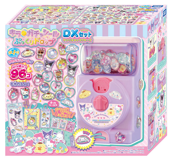Takara Tomy Shiny Gacha Sticker Puffy Drop DX Set Sanrio Characters