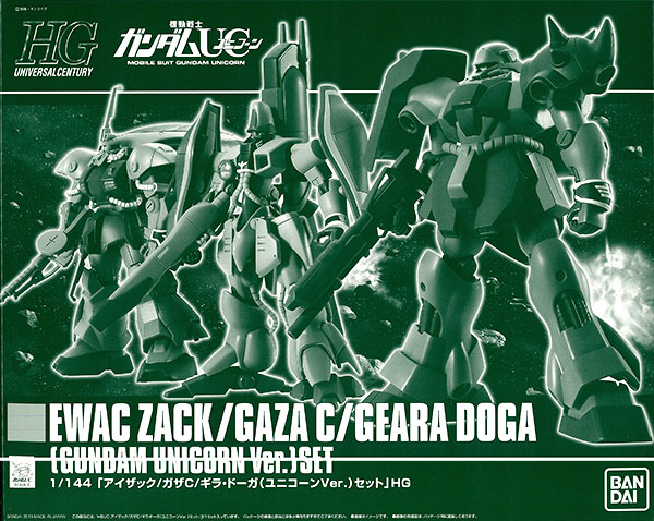 Bandai HGUC 1/144 Ewac Zack/Gaza C/Geara Doga (Gundam Unicorn Ver.) Set [Premium Bandai Exclusive]