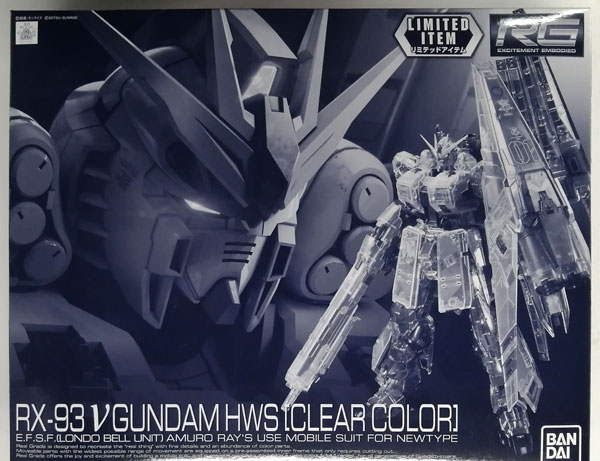 BANDAI SPIRITS RG 1/144 Nu Gundam HWS [Clear Color] Plastic Model (Event, Gundam Base Exclusive) รูปภาพ 1