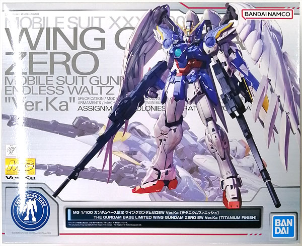 BANDAI SPIRITS MG 1/100 Gundam Base Exclusive Wing Gundam Zero EW Ver.Ka [Titanium Finish] Plastic Model