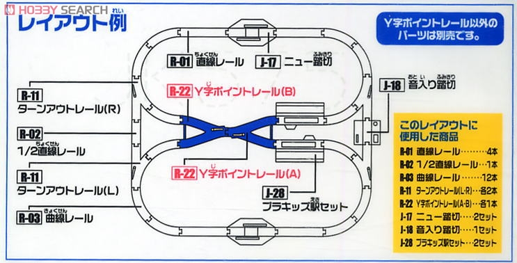 Tomy (TakaraTomy) R-22 Point Rail Figures of `Y` (A/B each 1 piece) (Plarail) image 3