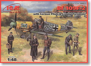 ICM German Bf 109F-2 Fighter (with Pilot &amp; Ground Crew) (Plastic model)